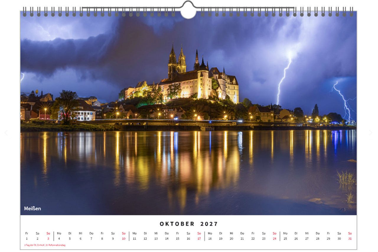 Fotokalender Sachsen 2027 *A3* brilliante Fotoserie aus Sachsen – Bild 9
